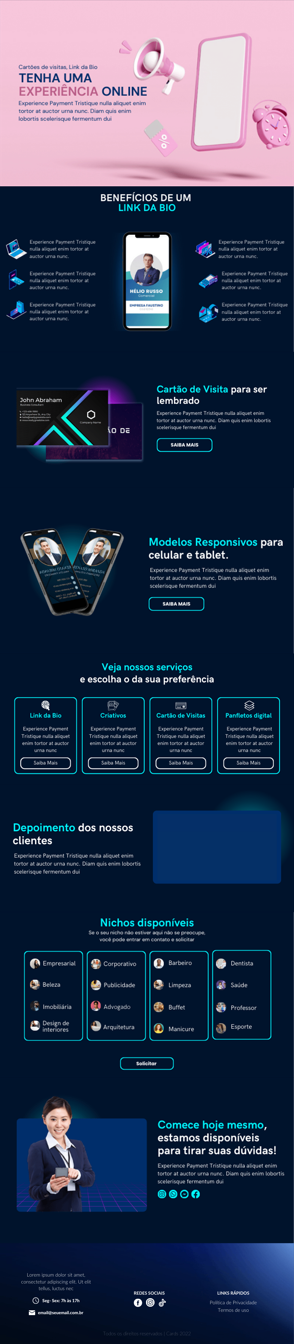 Preview real de página de vendas