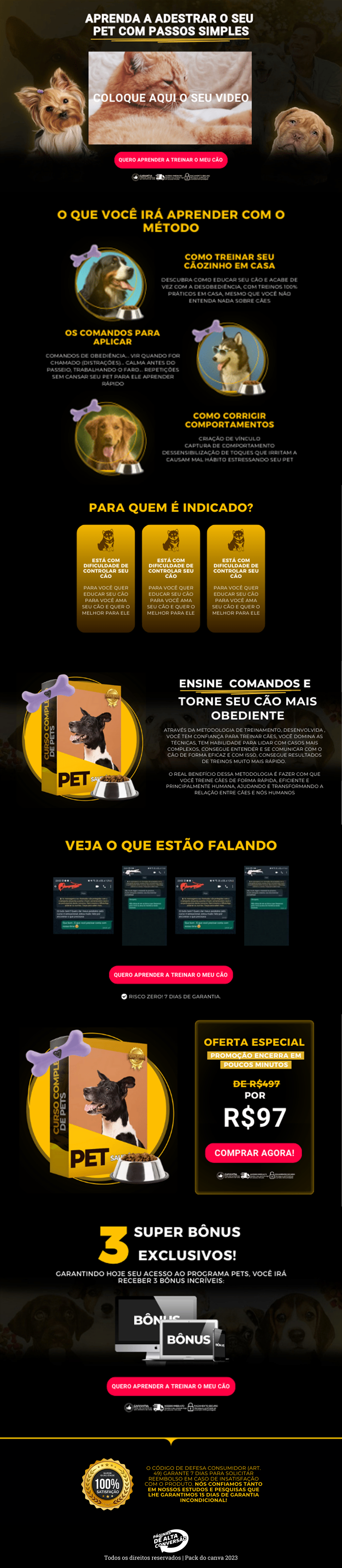 Preview real de site pronto no Canva