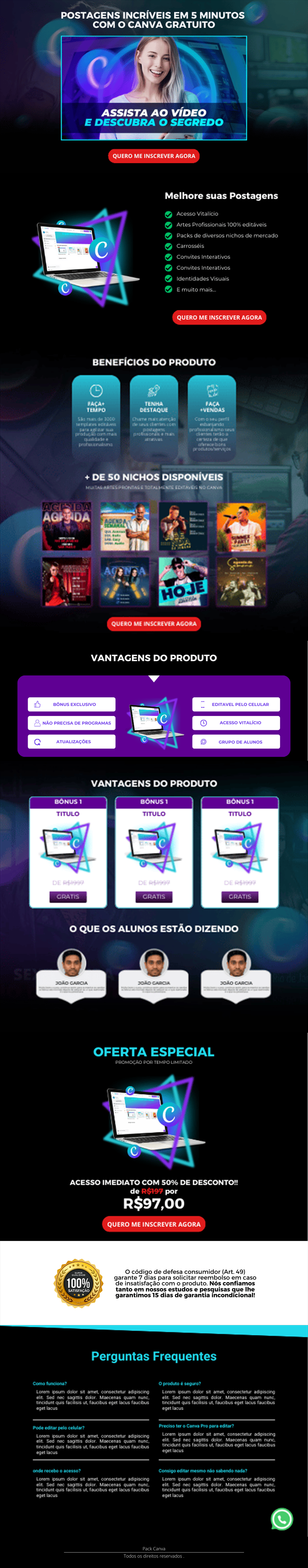Preview real de site pronto no Canva